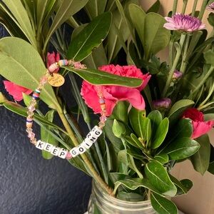 Inspirational Beaded Bracelet with Multicolor Accents